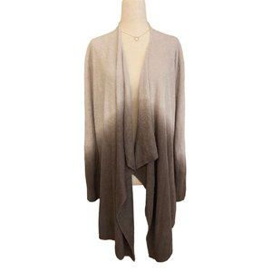 Barefoot Dreams CozyChic Lite Wrap Cardigan Womens S/M Beige Brown Ombre Sweater